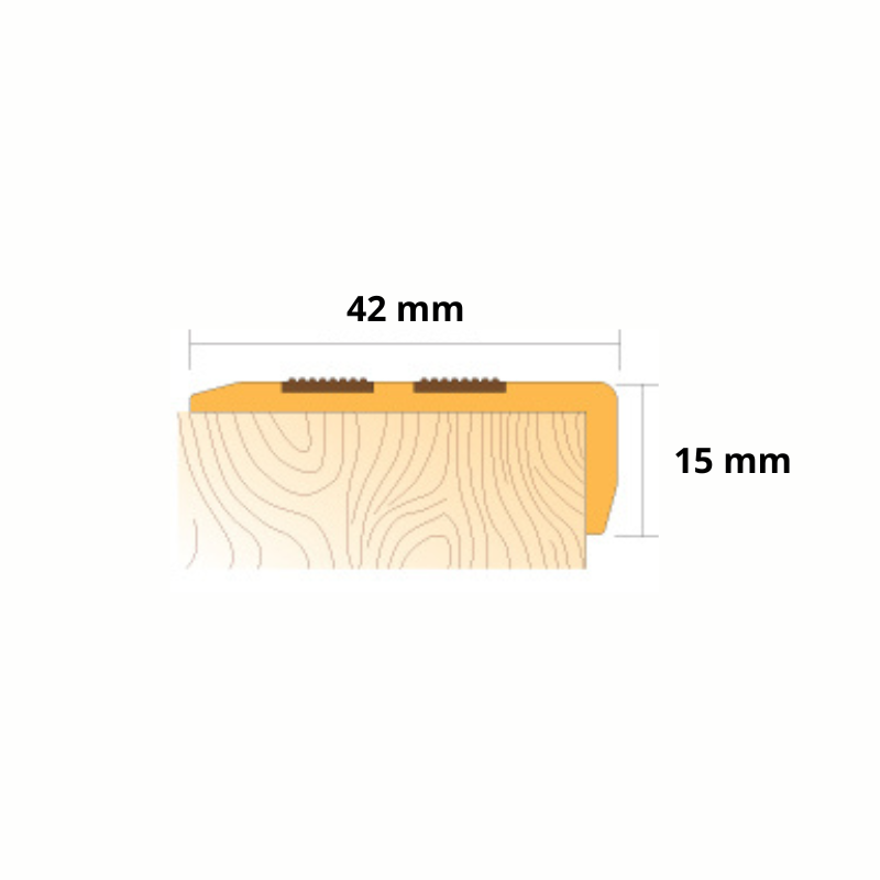 Black anti-slip self-adhesive angle stair nosing, enhances step visibility and provides secure footing on stairs