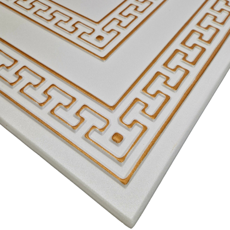 White 5 (White&Gold): Decorative Ceiling & Wall Panels - 2m2 (21.52 sqft) - 8 Panels