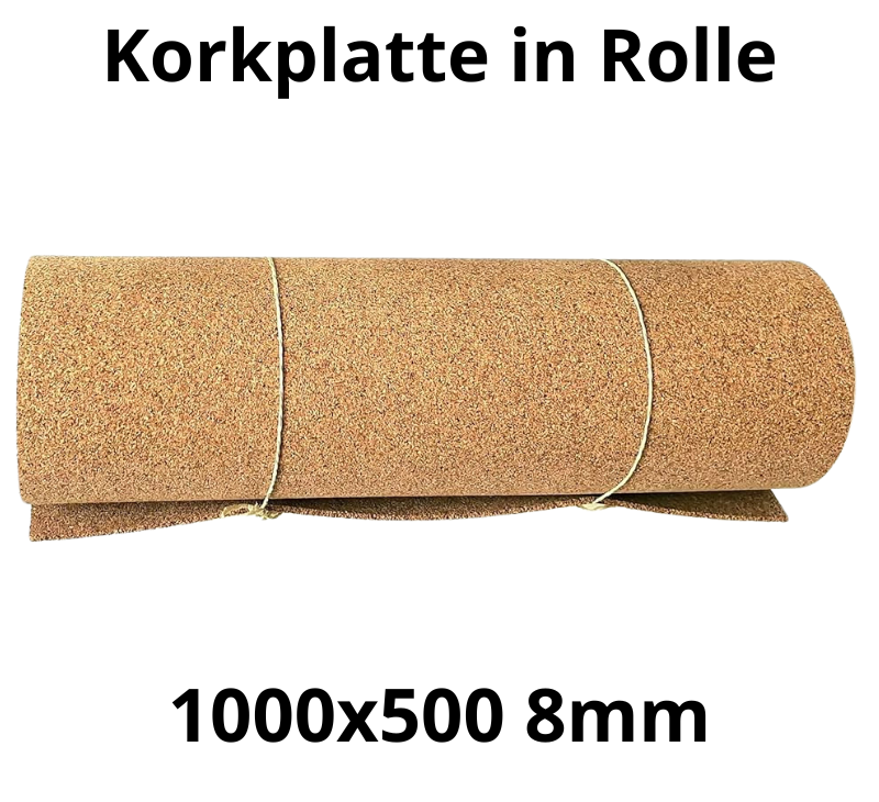 Korkrolle Platte - 1000x500mm - 8mm - Deko und DIY - 1 Stk.