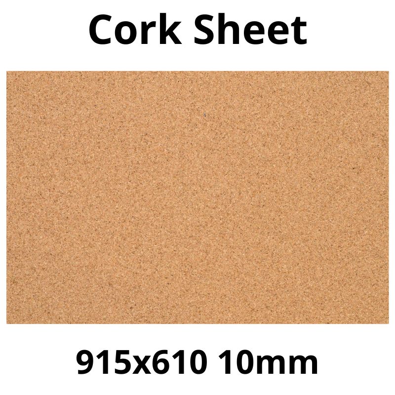 Cork Sheet - 915x610mm - 10mm - Décor and DIY - Pack of 1