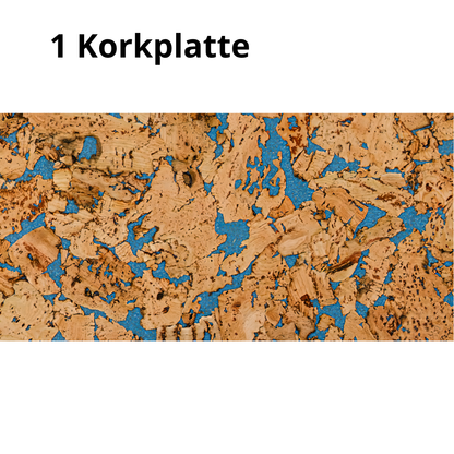 Dekorative Kork-Wandfliesen - Blau - 1 Fliese - 0.18m2