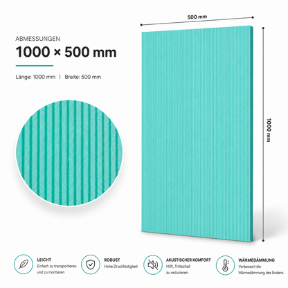 Unterlage XPS 10mm - Wärmedämmung - Laminat- & Holzböden - 4 - 12 m2  - Sehr hohe Qualität - Einfach zu installieren