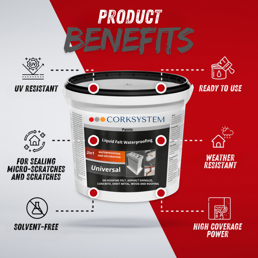 Brown liquid roof membrane 1.5kg, provides durable and waterproof protection, easy to apply for professional-grade roof sealing results