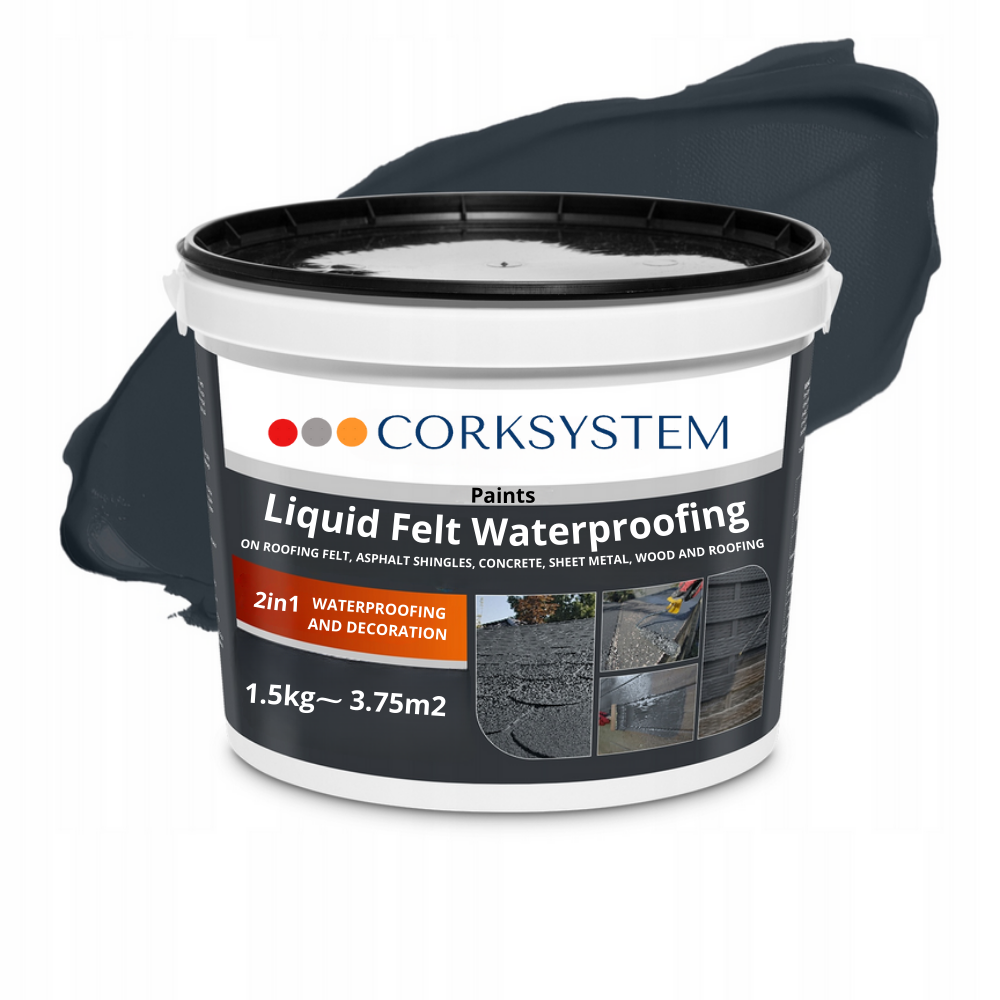 Anthracite liquid roof membrane 1.5kg, provides durable and waterproof protection, easy to apply for professional-grade roof sealing results