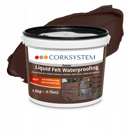 Brown liquid roof membrane 1.5kg, provides durable and waterproof protection, easy to apply for professional-grade roof sealing results