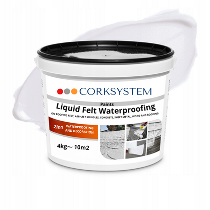 White liquid roof membrane 4kg, provides durable and waterproof protection, easy to apply for professional-grade roof sealing results