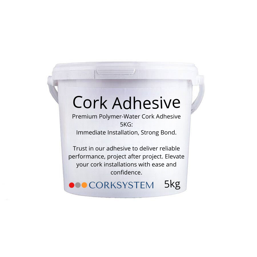 Professional polymer-water adhesive 5kg for cork wall tiles, covers 10m², environmentally friendly formula with strong bonding properties