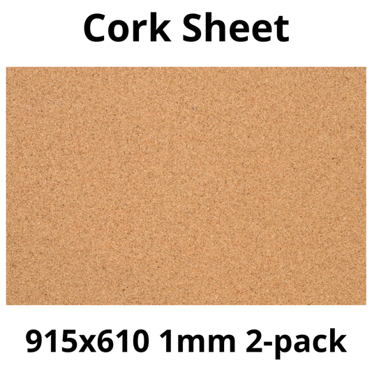 Cork Sheet - 915x610mm - 1mm - Décor and DIY - Pack of 2