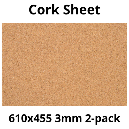 Cork Sheet - 610x455mm - 3mm - Décor and DIY - Pack of 2