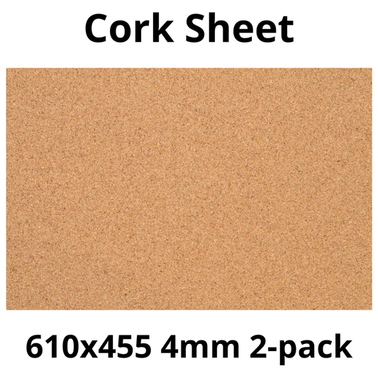 Cork Sheet - 610x455mm - 4mm - Décor and DIY - Pack of 2