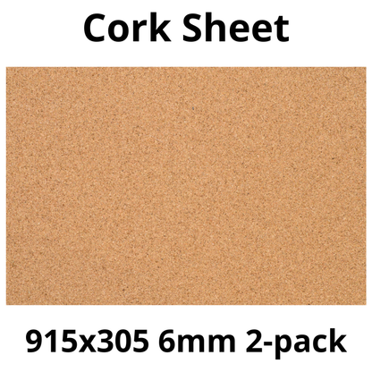 Cork Sheet - 915x305mm - 6mm - Décor and DIY - Pack of 2