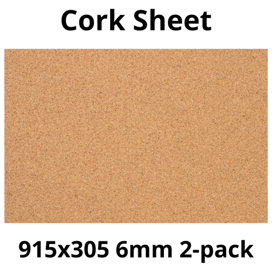 Cork Sheet - 915x305mm - 6mm - Décor and DIY - Pack of 2