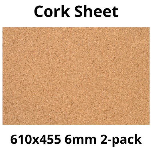 Cork Sheet - 610x455mm - 6mm - Décor and DIY - Pack of 2