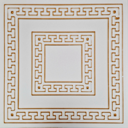 White 5 (White&Gold): Decorative Ceiling & Wall Panels - 2m2 (21.52 sqft) - 8 Panels